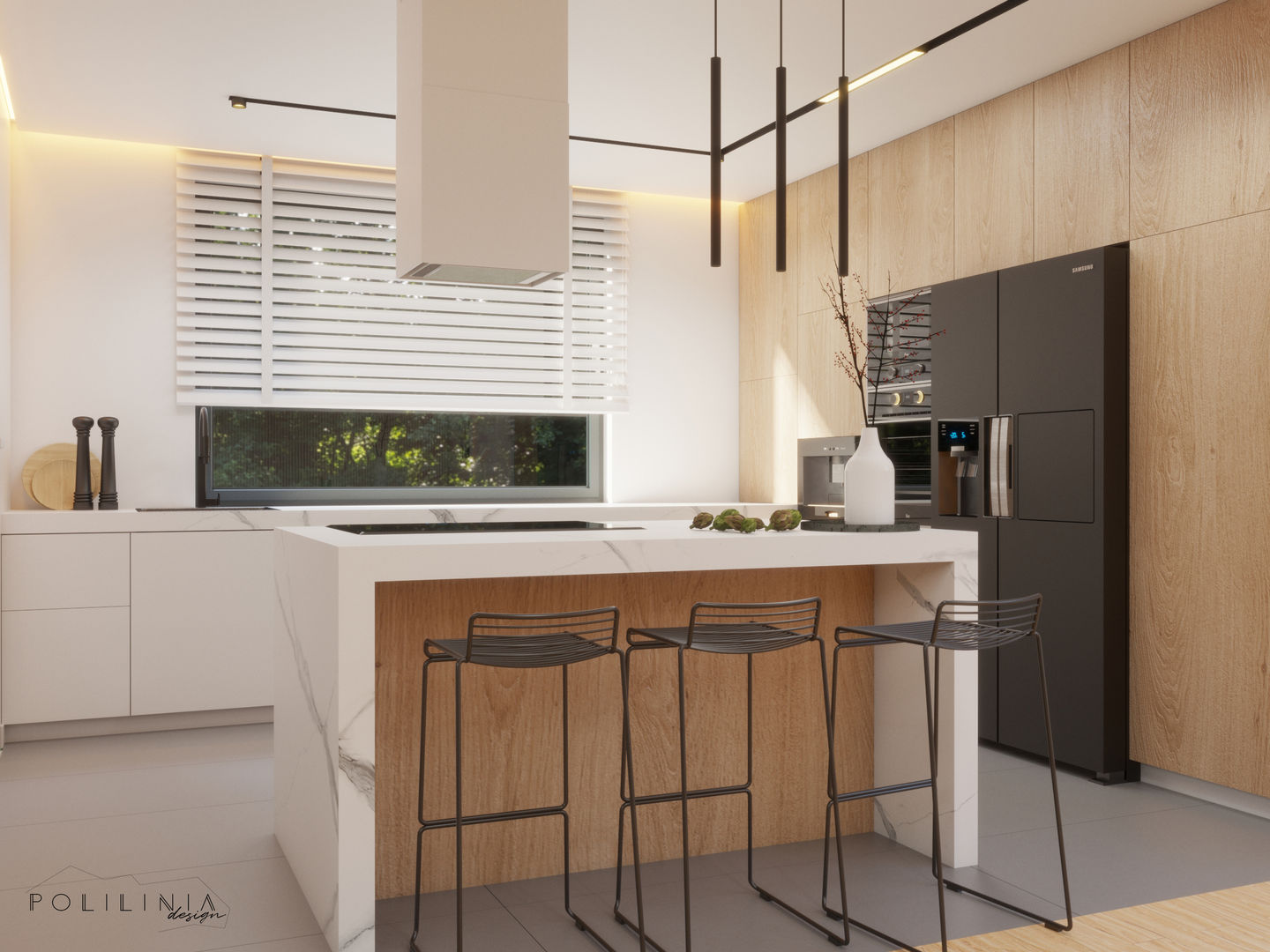 Część dzienna - dom Ruda Śląska #5, Polilinia Design Polilinia Design Modern kitchen