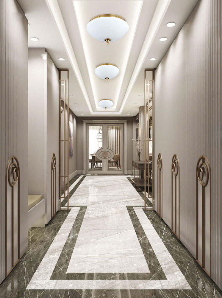 flush ceiling lights with patina finishes and Swarovski crystals Luxury Chandelier LTD Modern Corridor, Hallway and Staircase Glass ceiling lights,flush ceiling light,hallway,lighting,luxury home