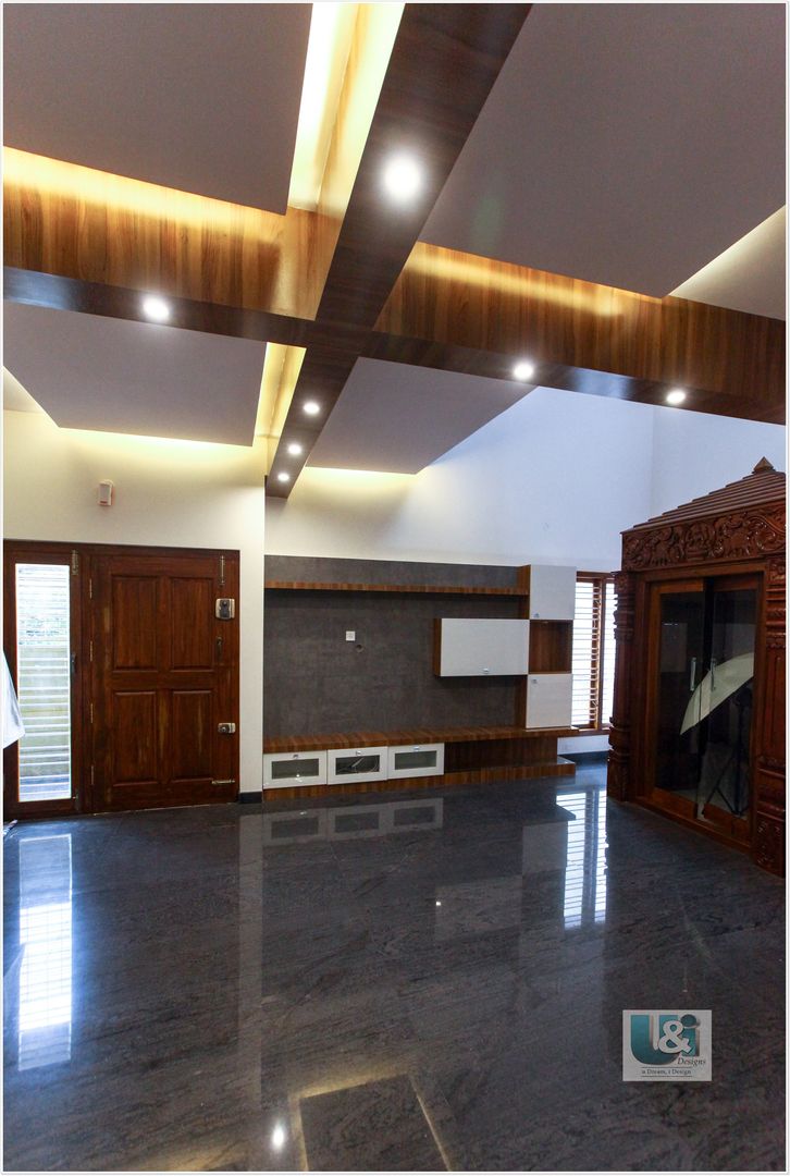 Mrs. Vidyarani's Residence, Independent Home, Bangalore, Studio Ipsa Studio Ipsa Гостиная в стиле модерн