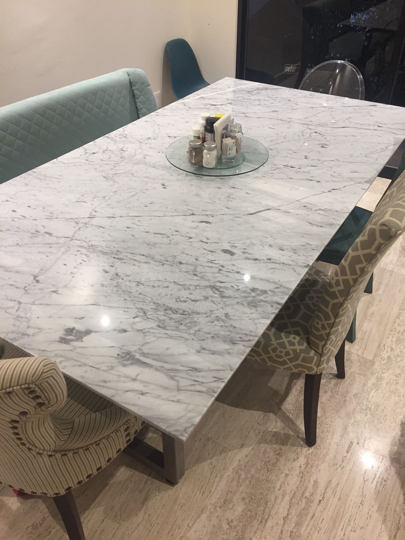 Mesa de Mármol Carrara Venatto, Mármol Gurza Mármol Gurza Modern dining room Marble Tables