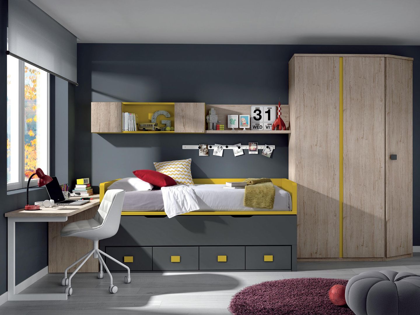 mueble juvenil, Diseño Juvenil - todo en mueble juvenil Diseño Juvenil - todo en mueble juvenil ห้องนอนเด็ก ไม้ Wood effect เตียงเด็กและเปลเด็ก