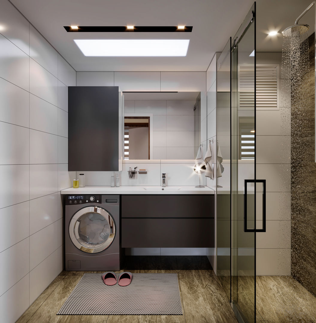 Doğan İnşaat 2+1 örnek daire tasarımı, Çalık Konsept Mimarlık Çalık Konsept Mimarlık Modern bathroom Sinks