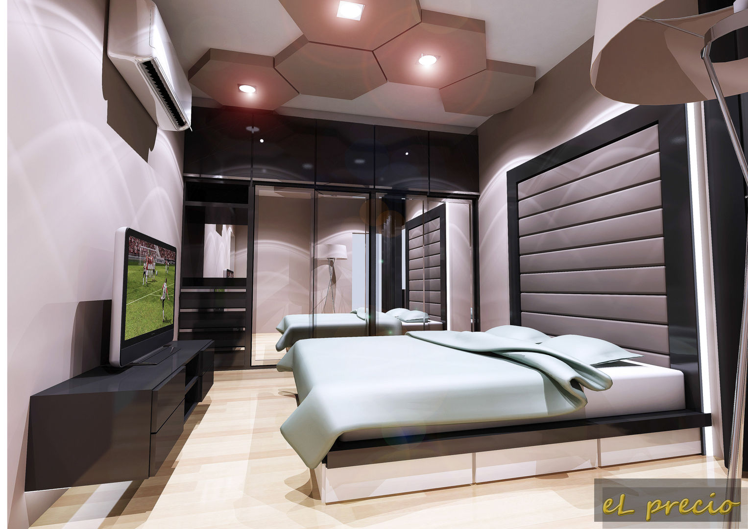 PROPOSED INTERIOR DESIGN FOR BANJARIA COURT APARTMENT AT BATU CAVES, SELANGOR eL precio Tropical style bedroom