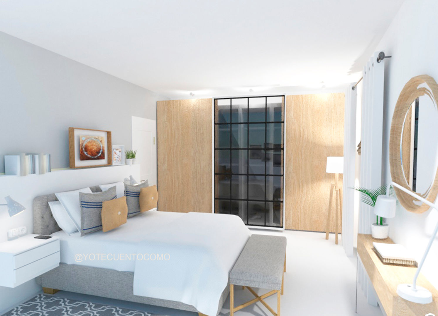 Dormitorio - Proyecto interiorismo ONLINE, YO TE CUENTO COMO YO TE CUENTO COMO Scandinavische slaapkamers