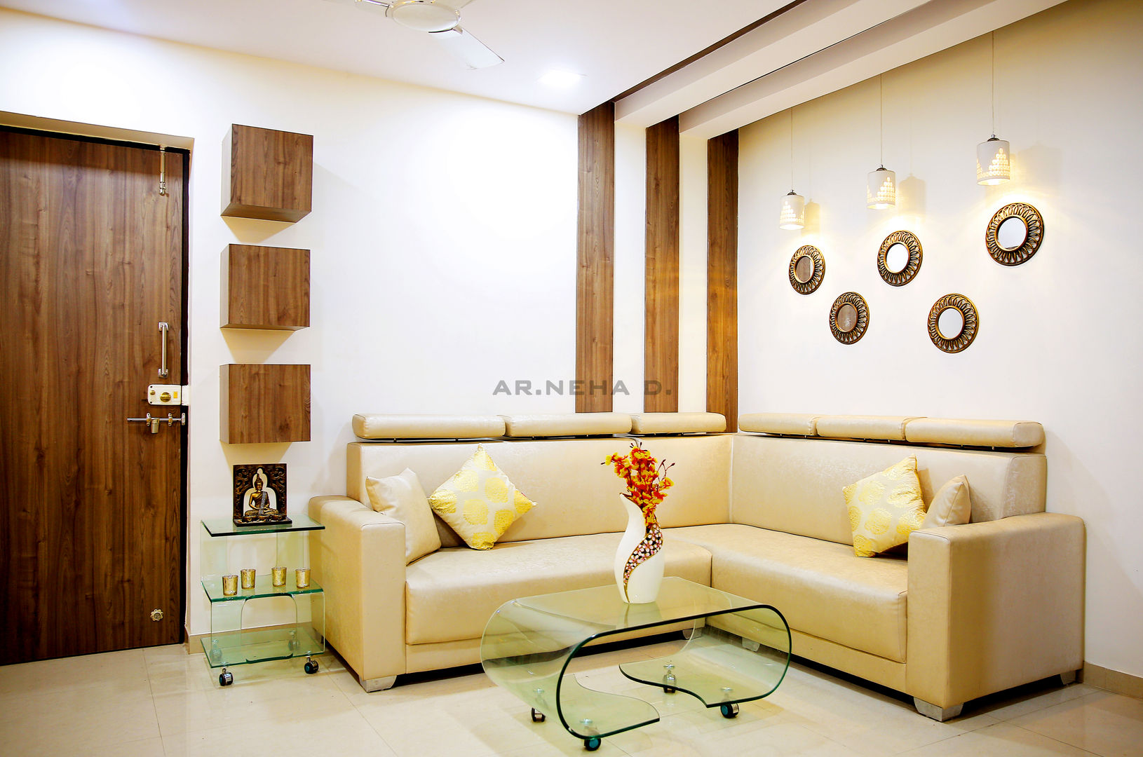 Warm welcoming Living Room Neha Dharkar Modern living room