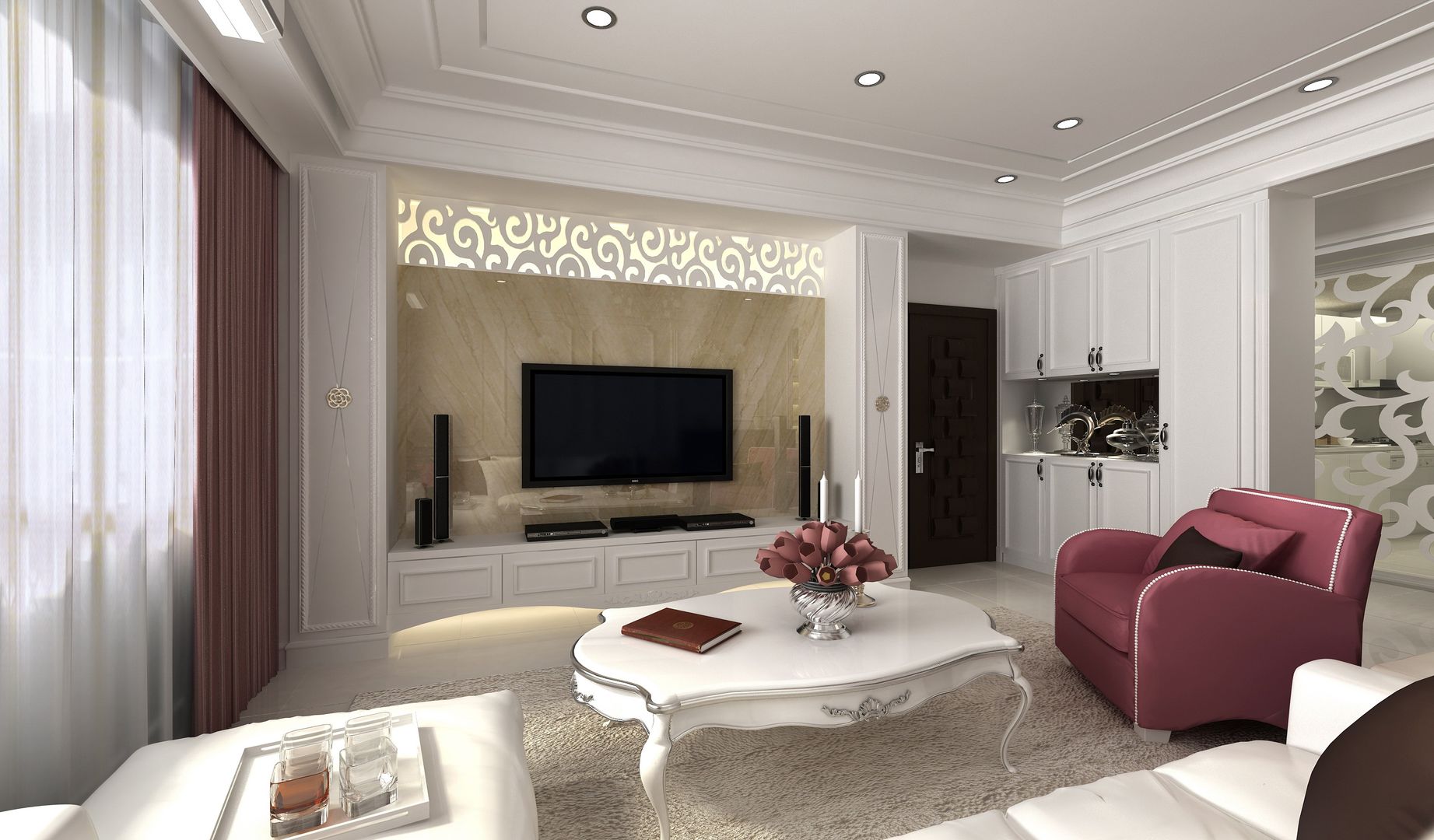 純淨潔白 新古典饗宴 大棠室內設計 Living room Marble