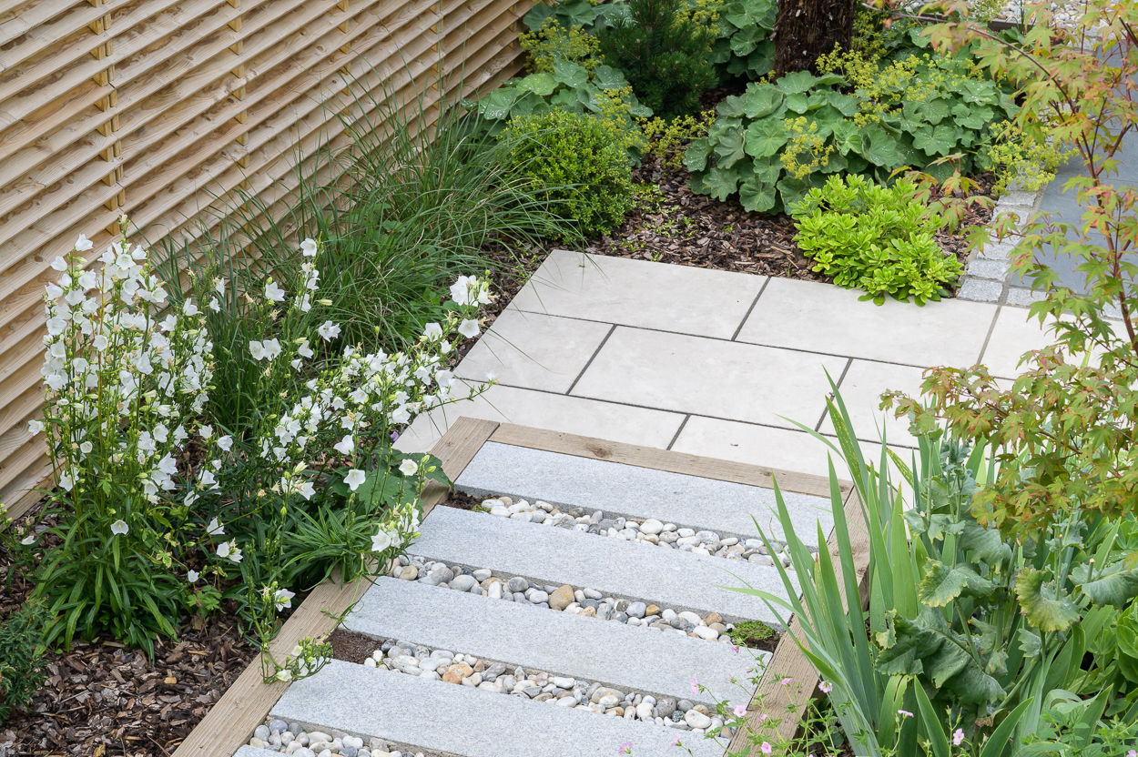 Garden path and paving design using different materials Earth Designs Zen garden