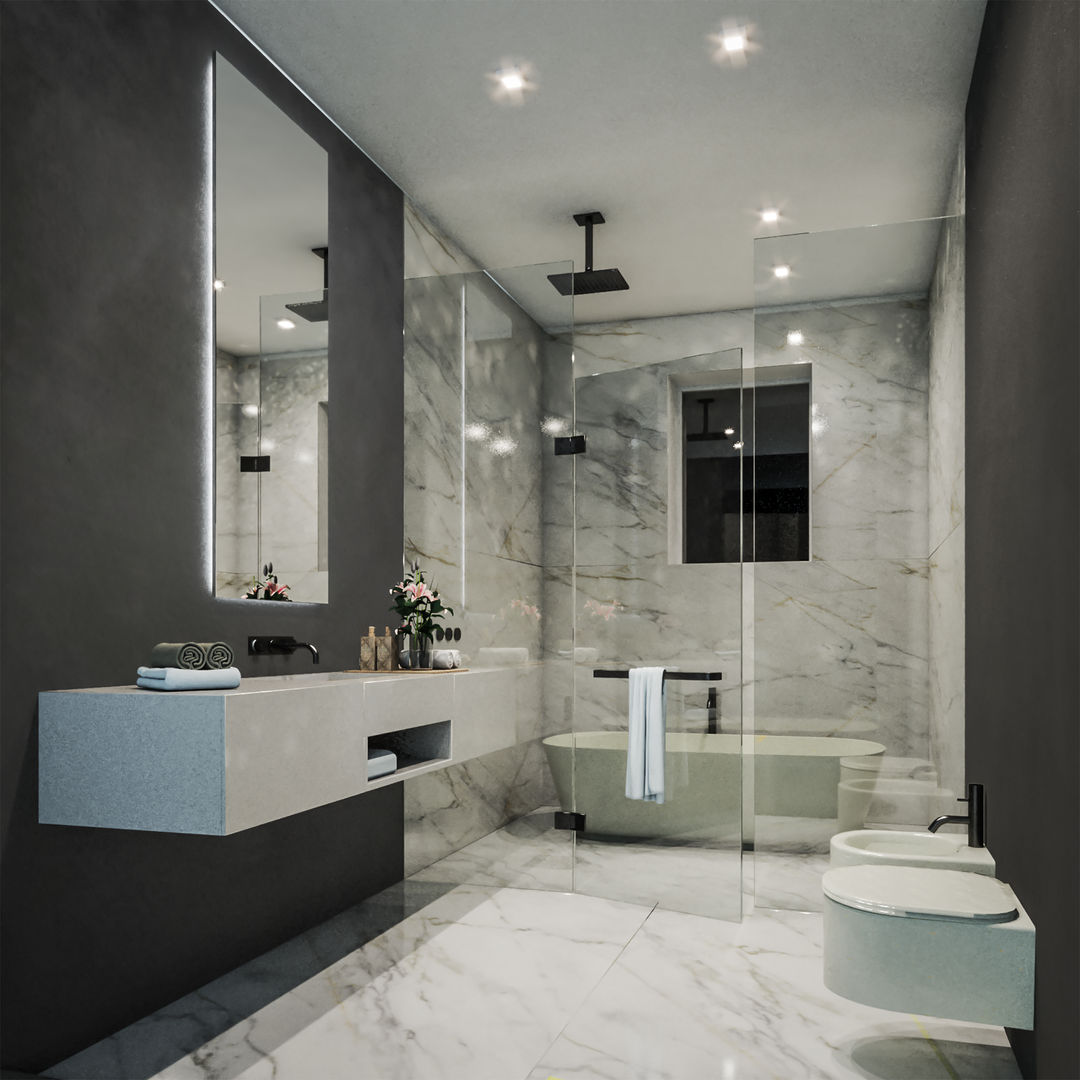 homify Minimal style Bathroom Marble