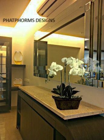 Crockery unit with a Customised Decorative Mirror as focal point Phat Phorms Designs