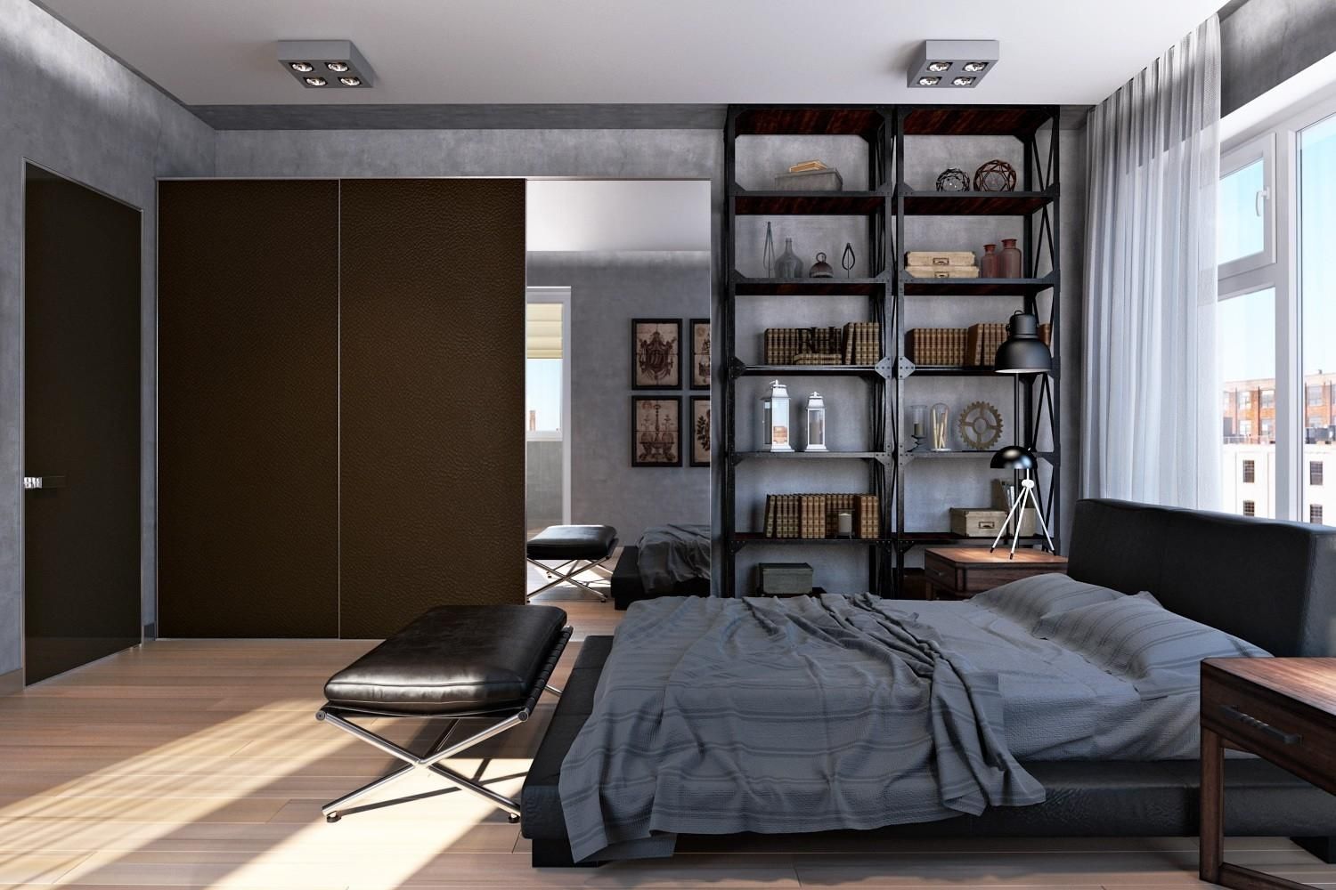 Проект квартиры "Glam & Loft", Технологии дизайна Технологии дизайна Industrial style bedroom