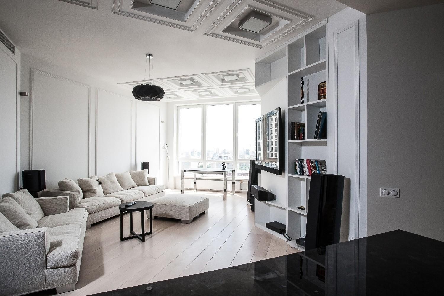 Проект студии "Монохром", Технологии дизайна Технологии дизайна Scandinavian style living room
