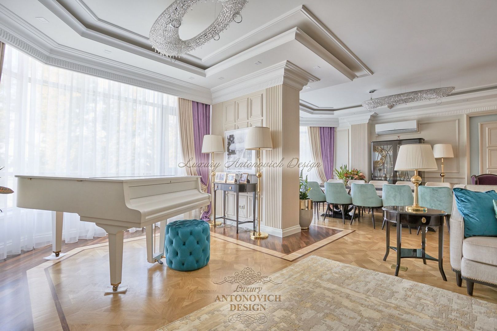 Чарующая неоклассика в Нур-Султане, Студия Luxury Antonovich Design Студия Luxury Antonovich Design Living room