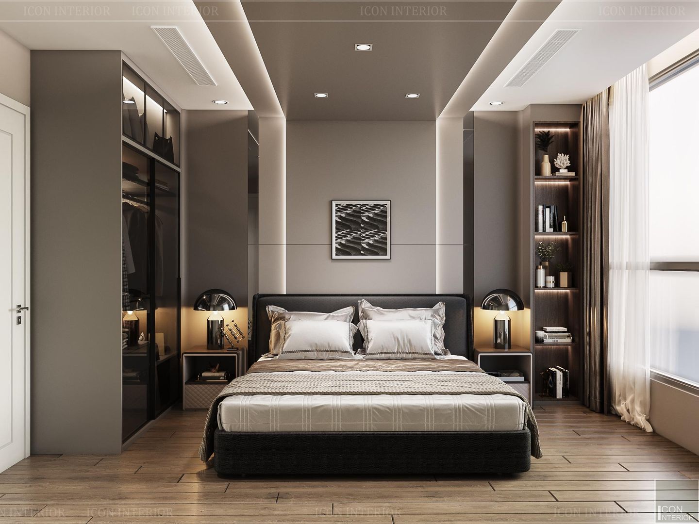 Thiết kế nội thất hiện đại: Không gian thanh lịch của căn hộ chung cư, ICON INTERIOR ICON INTERIOR Camera da letto moderna