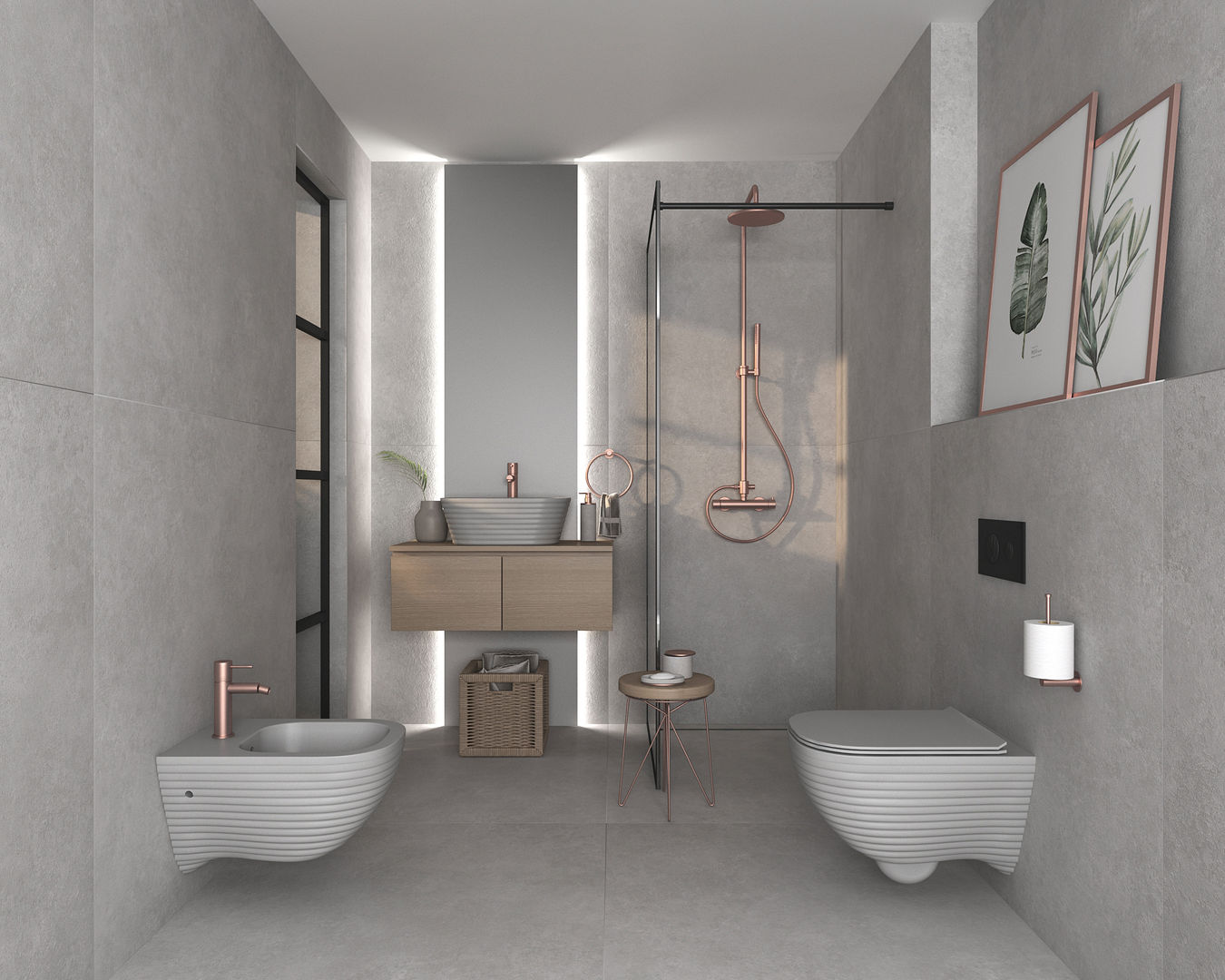 Casa de banho com acabamento mate, Smile Bath S.A. Smile Bath S.A. 現代浴室設計點子、靈感&圖片 陶器