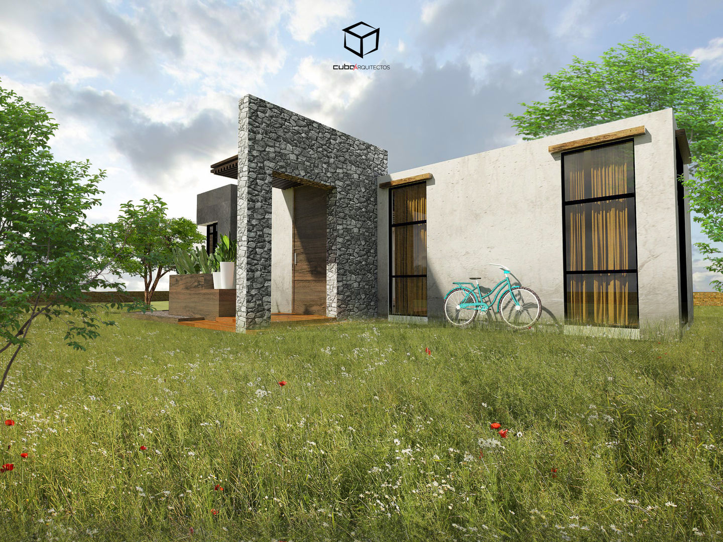 Perspectiva lateral homify Casas rurales