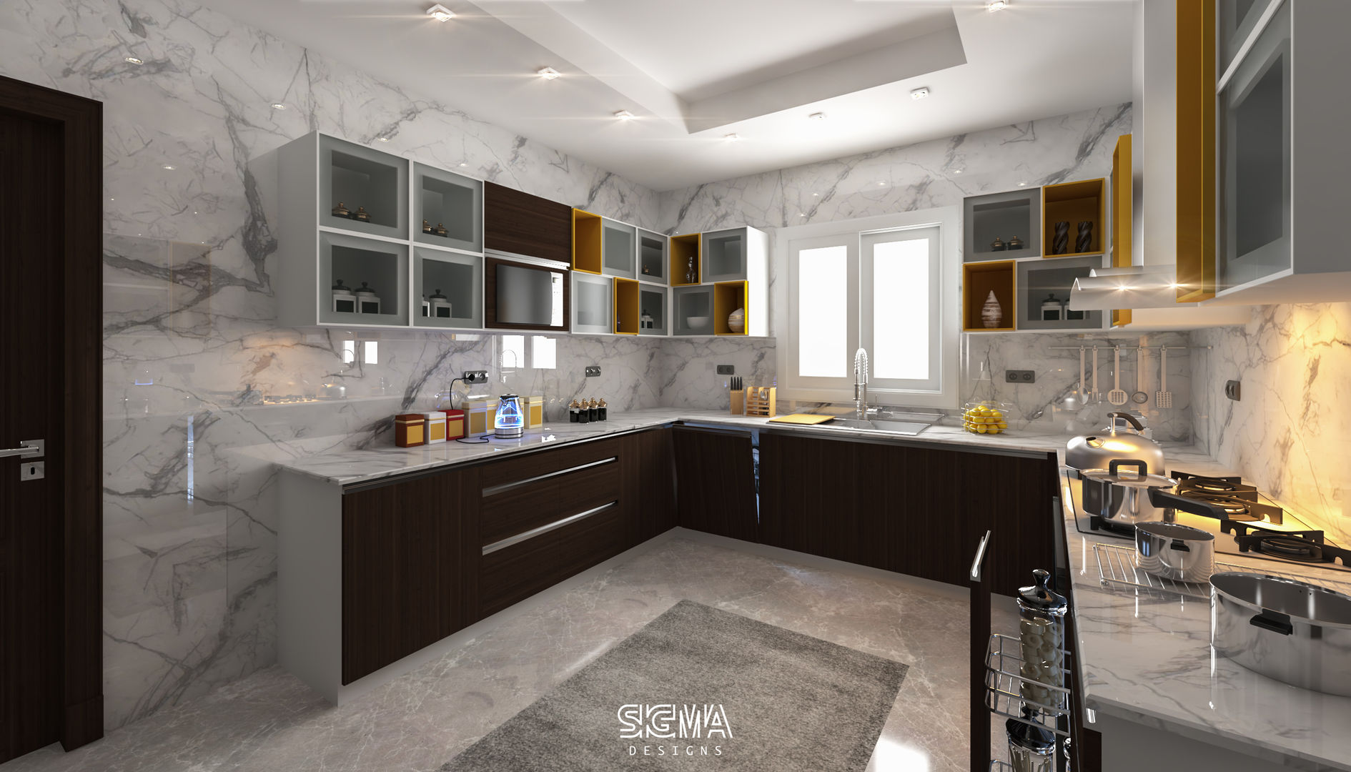 شقة سكنية خاصة - القاهرة الجديدة, SIGMA Designs SIGMA Designs Modern Mutfak Ahşap Ahşap rengi