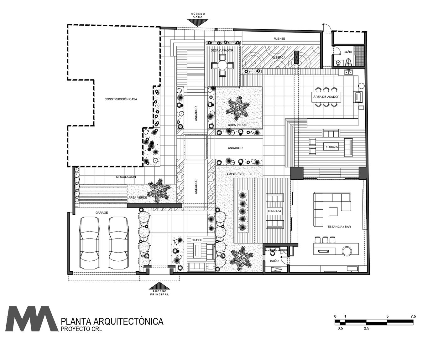 Diseño y Construcción de Patio, Merarki Arquitectos Merarki Arquitectos Modern home