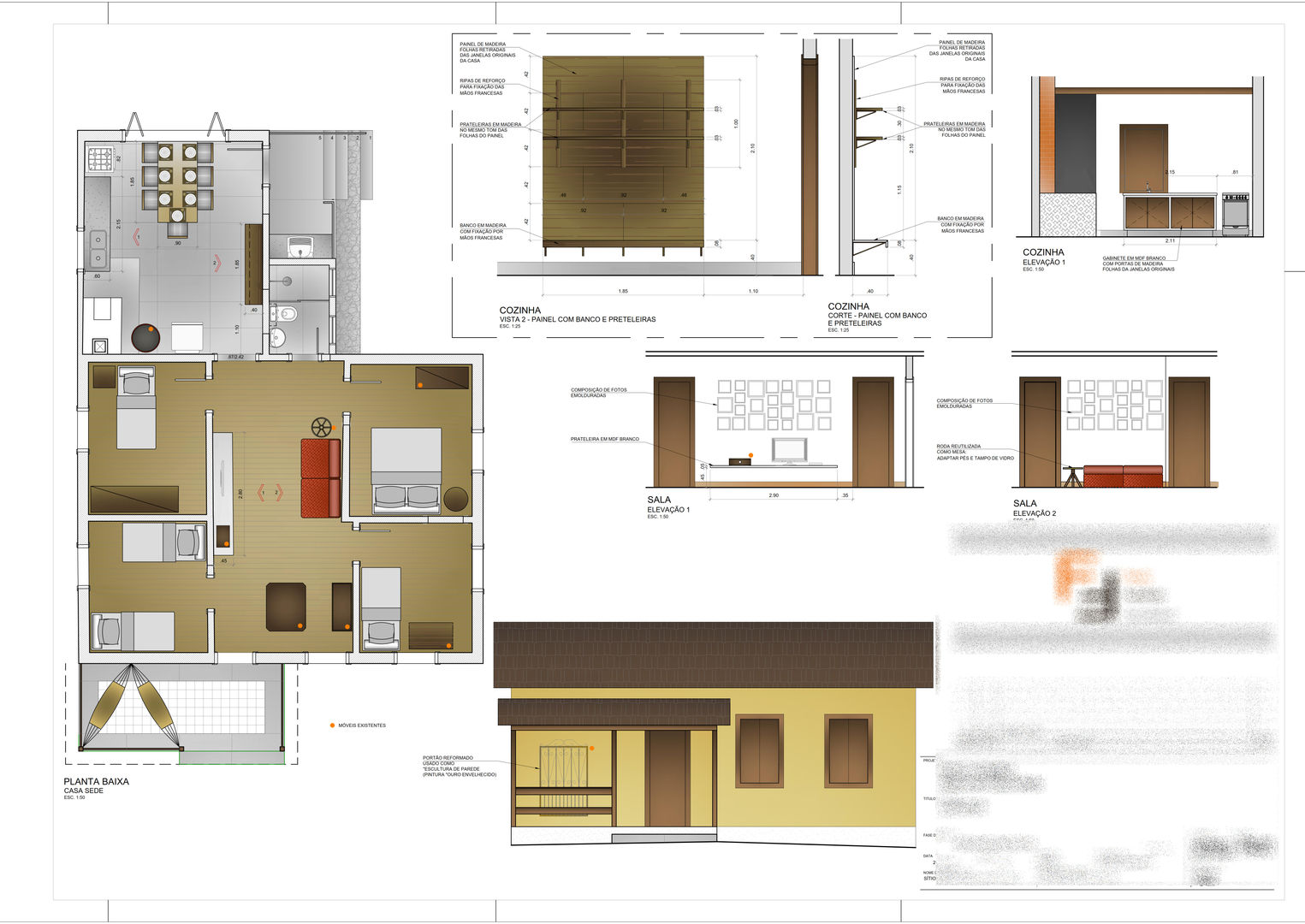 Projeto de reforma de um casa de campo antiga, Trígono Arquitetos Associados Trígono Arquitetos Associados