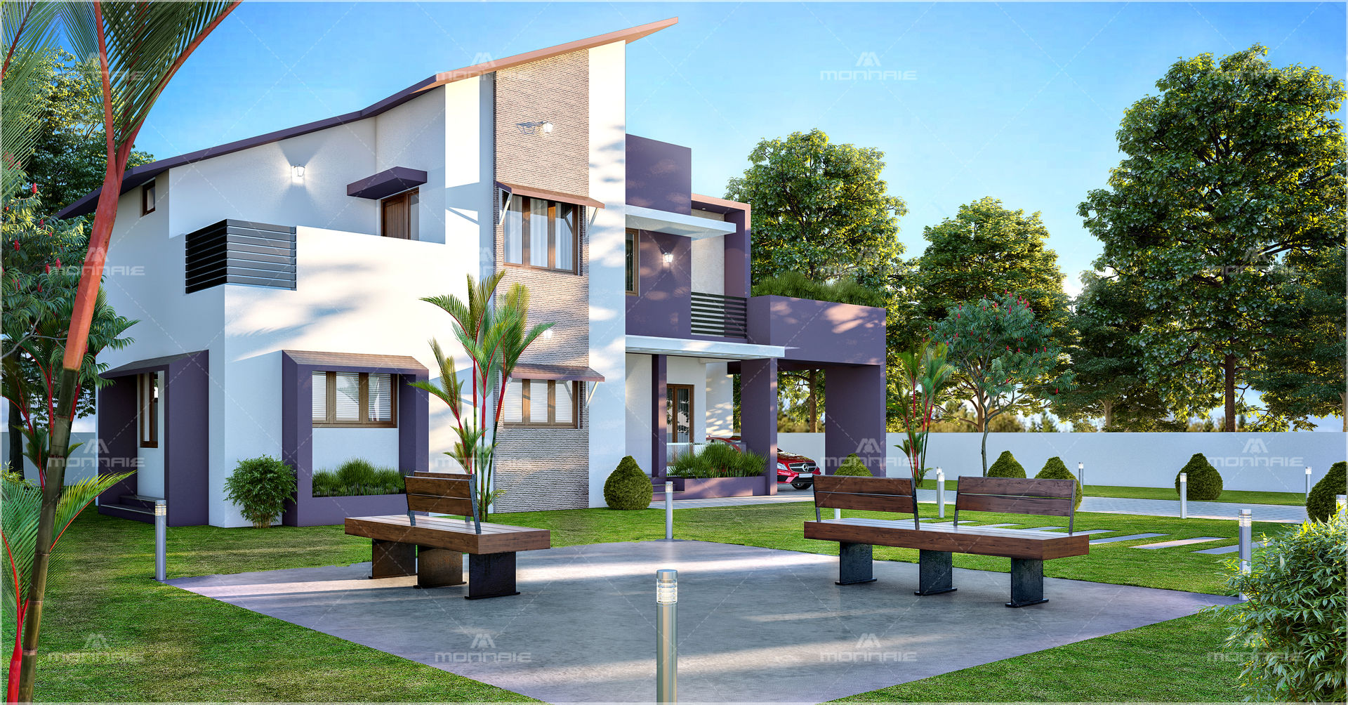 Modern Home Exteriors with Stunning Outdoor Spaces Monnaie Interiors Pvt Ltd Asian style house