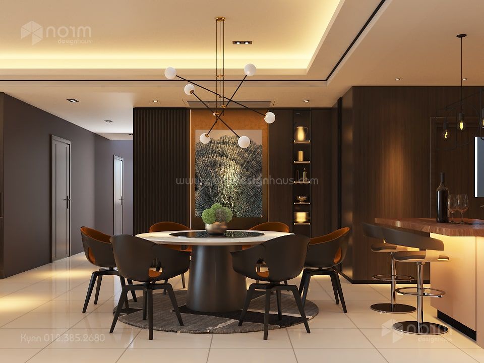 Residence 22, Mont Kiara Norm designhaus Modern dining room interior design Malaysia