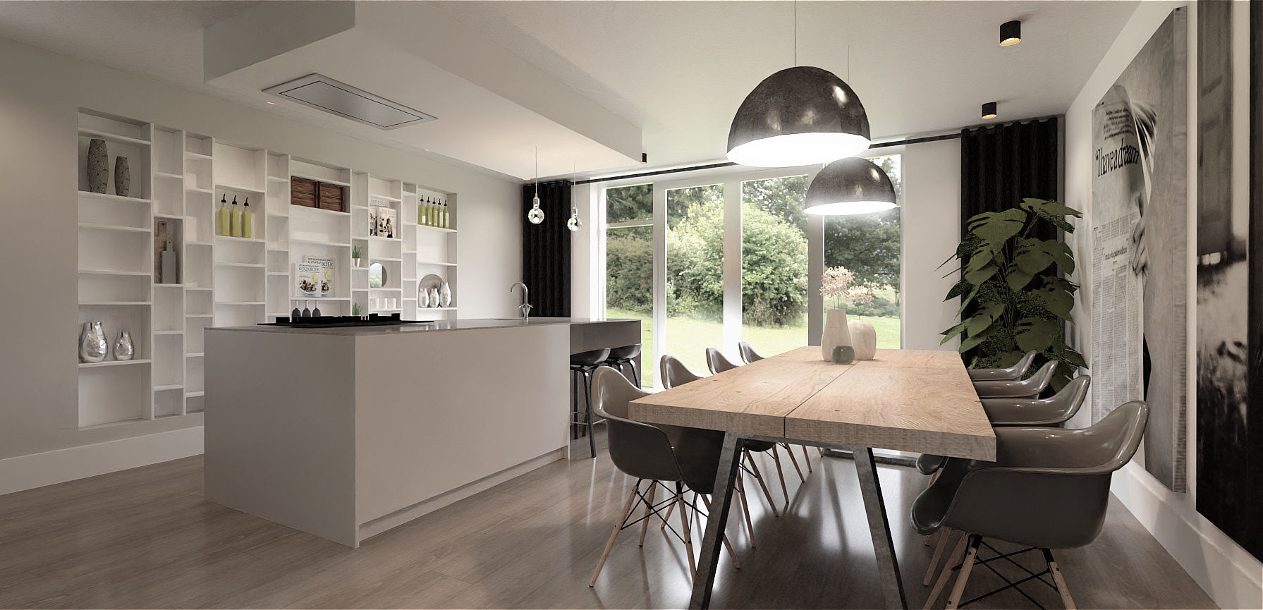 Render dell'ambiente homify Cucina attrezzata cucina, ristrutturazione, villa