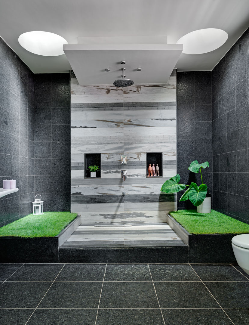 The house with an amphitheatre, M9 Design Studio M9 Design Studio Eclectic style bathroom