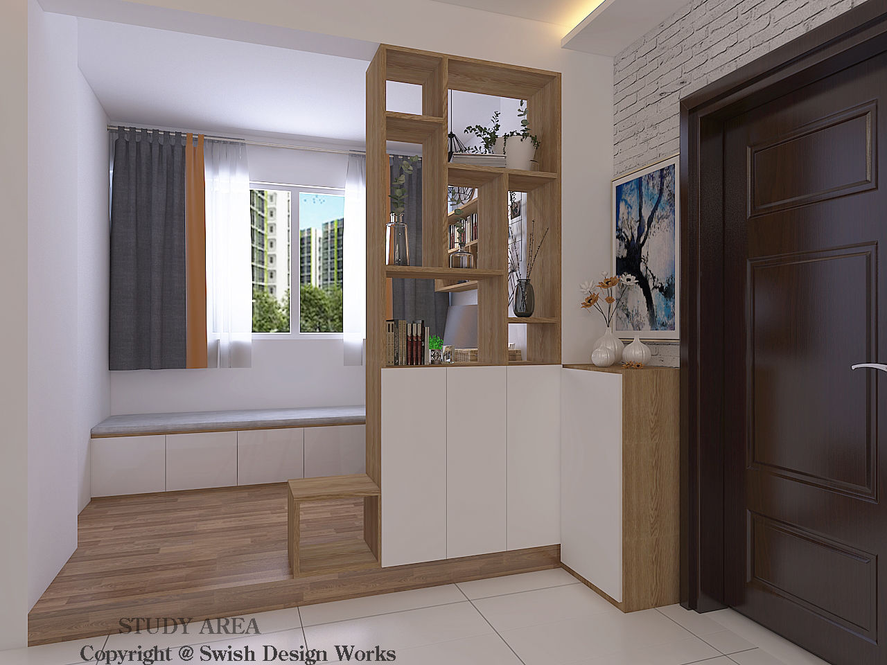 Entrance Swish Design Works Scandinavian style corridor, hallway& stairs Plywood