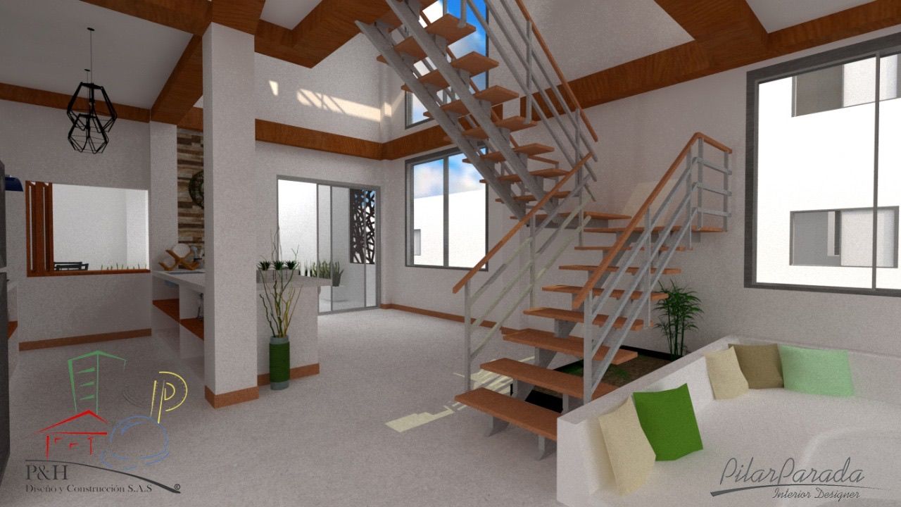 Diseño y Construcción de Casa Vacacional , PyH Diseño y Construcción PyH Diseño y Construcción Escaleras Madera Acabado en madera