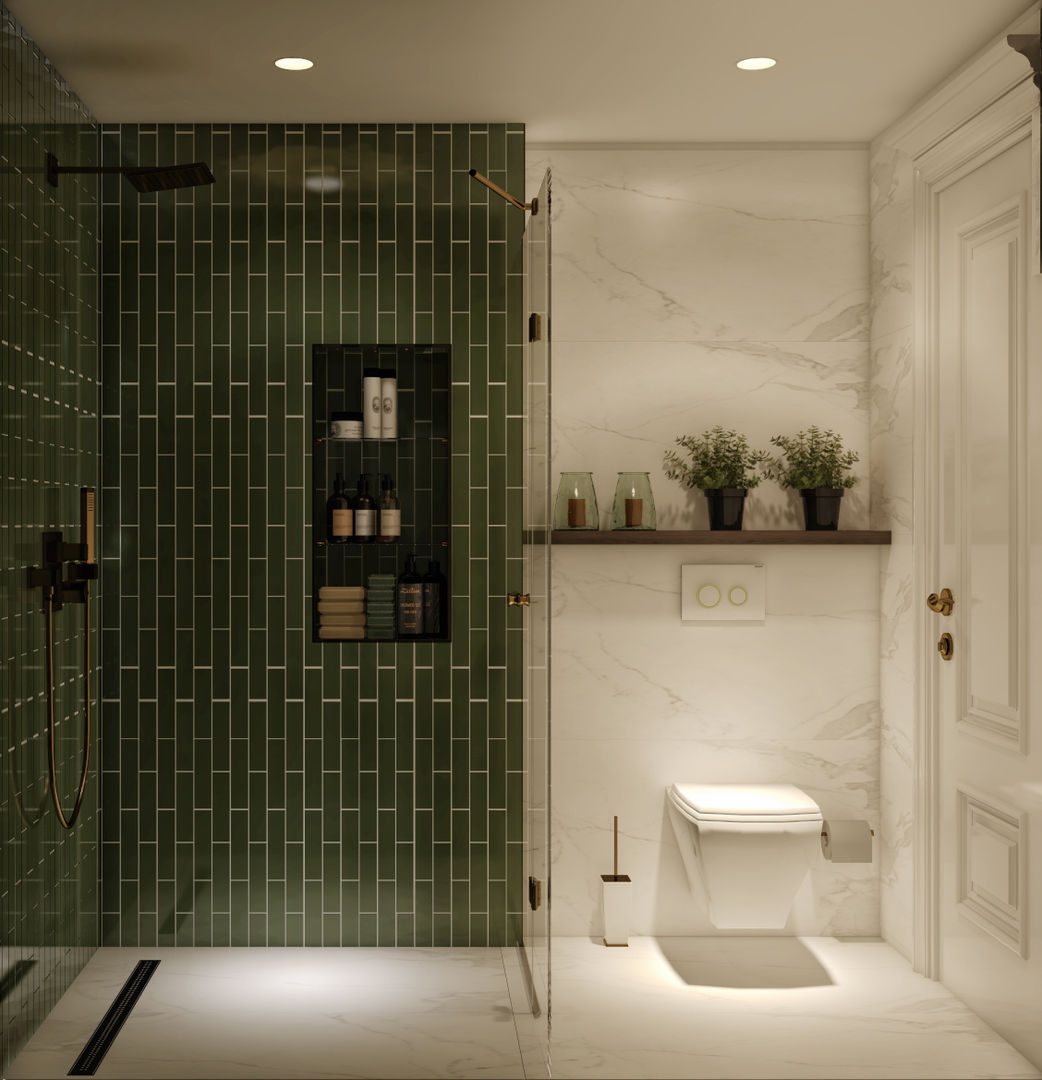 BANYO PROJESİ, WALL INTERIOR DESIGN WALL INTERIOR DESIGN Phòng tắm phong cách mộc mạc