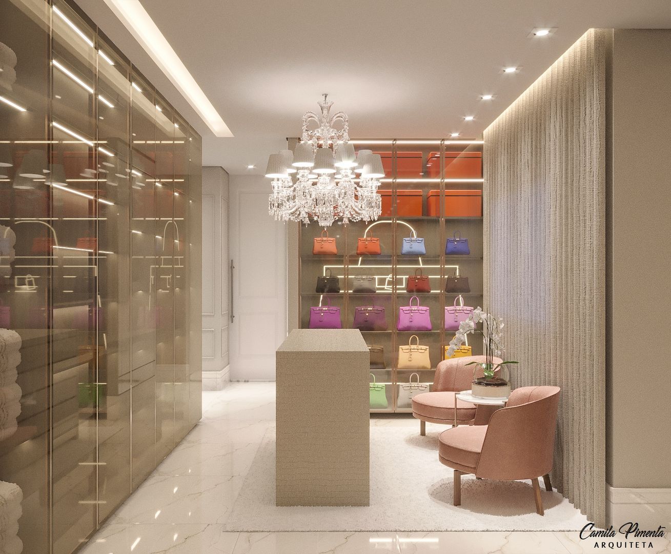 Luxo e requinte destacam-se nesse projeto de closet em São Paulo | homify