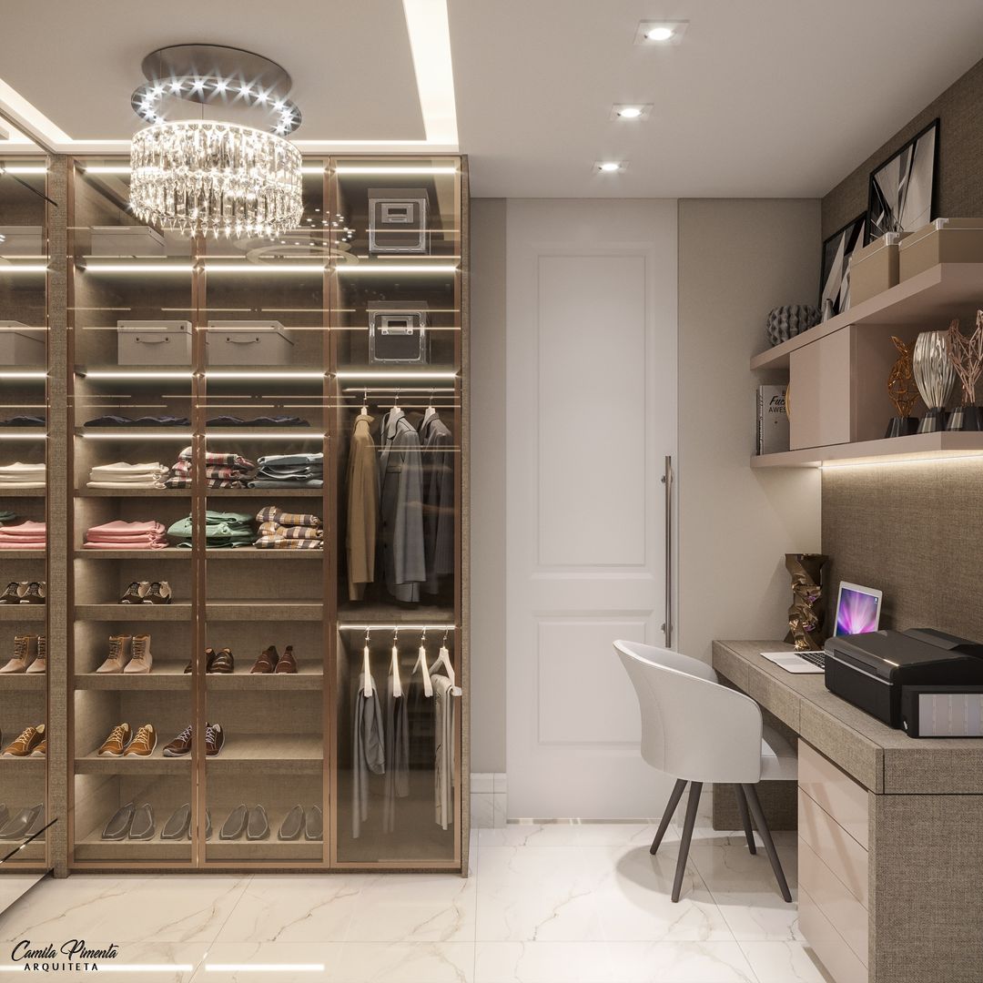 Luxo e requinte destacam-se nesse projeto de closet em São Paulo | homify