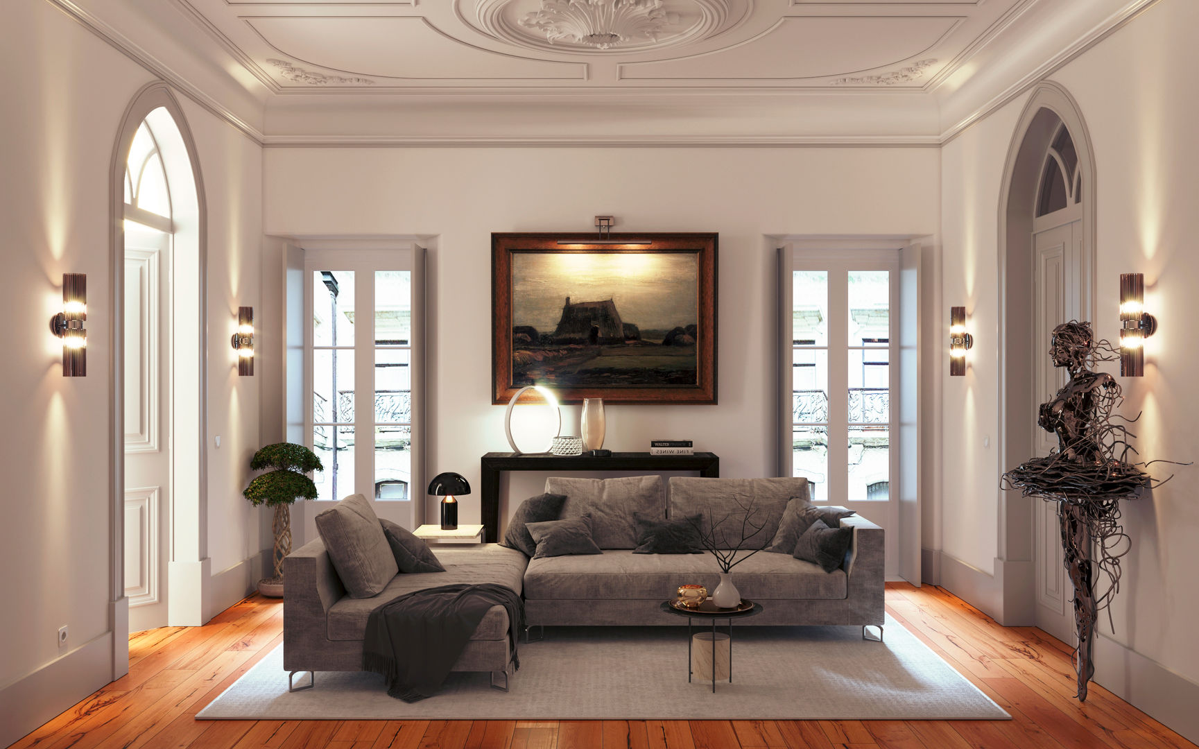 Projeto e remodelação de apartamento - Lisboa , UPFLAT UPFLAT Eclectic style living room