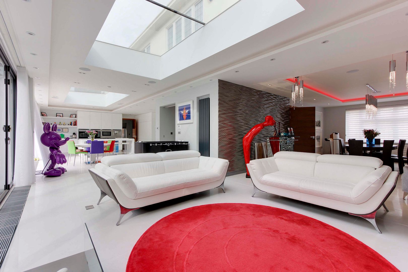Totteridge N20 modern extension and full refurbishment Compass Design & Build Phòng khách lounge area , open plan living