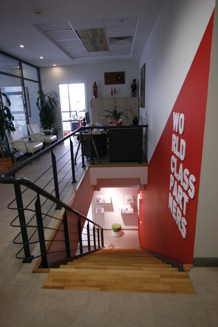 Üst kattan bakış EG Tasarım Danışmanlık AŞ Ticari alanlar Ofis, Raf, Boya,Ofisler ve Mağazalar