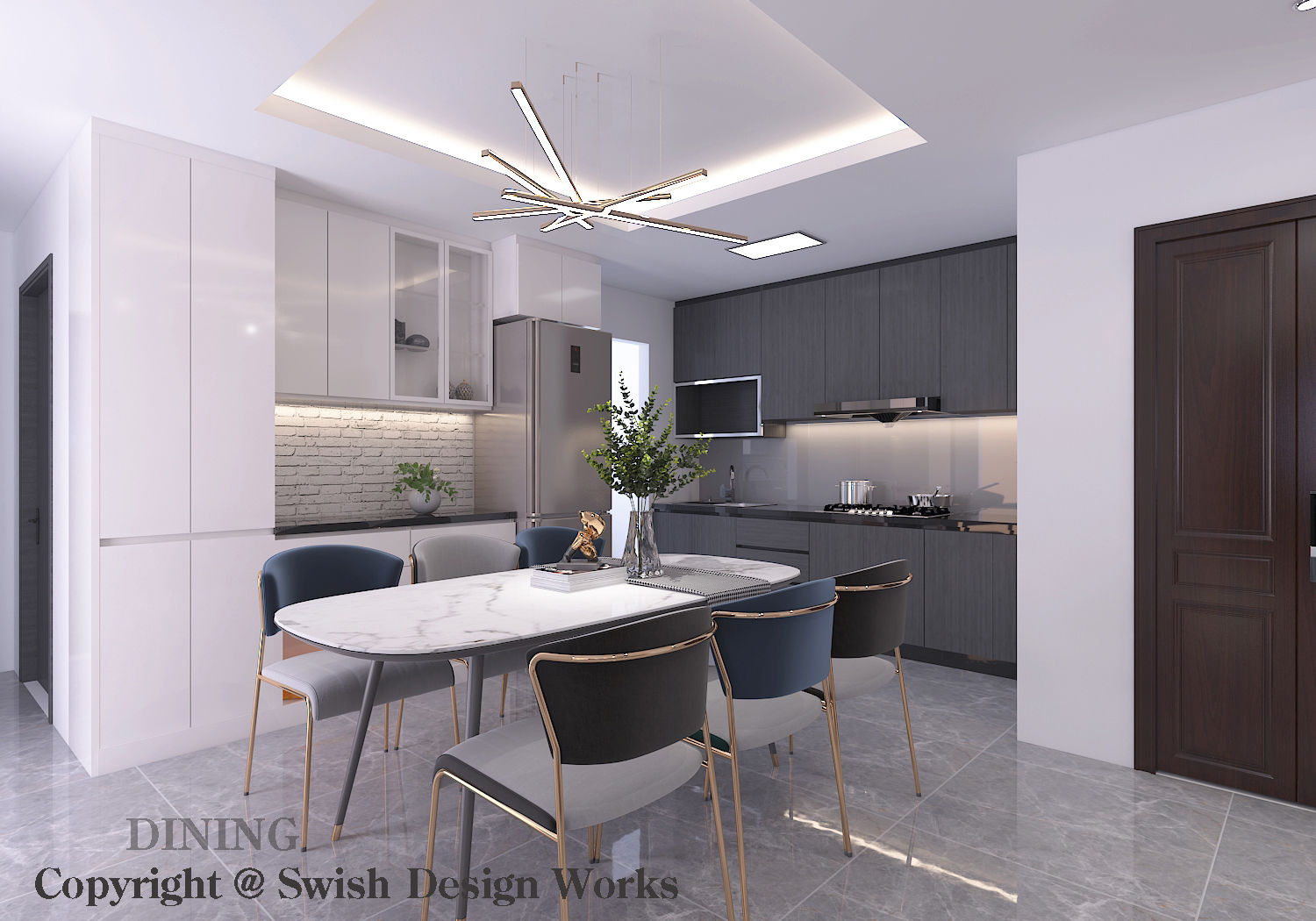 4-room BTO flat, Swish Design Works Swish Design Works Cocinas modernas Contrachapado