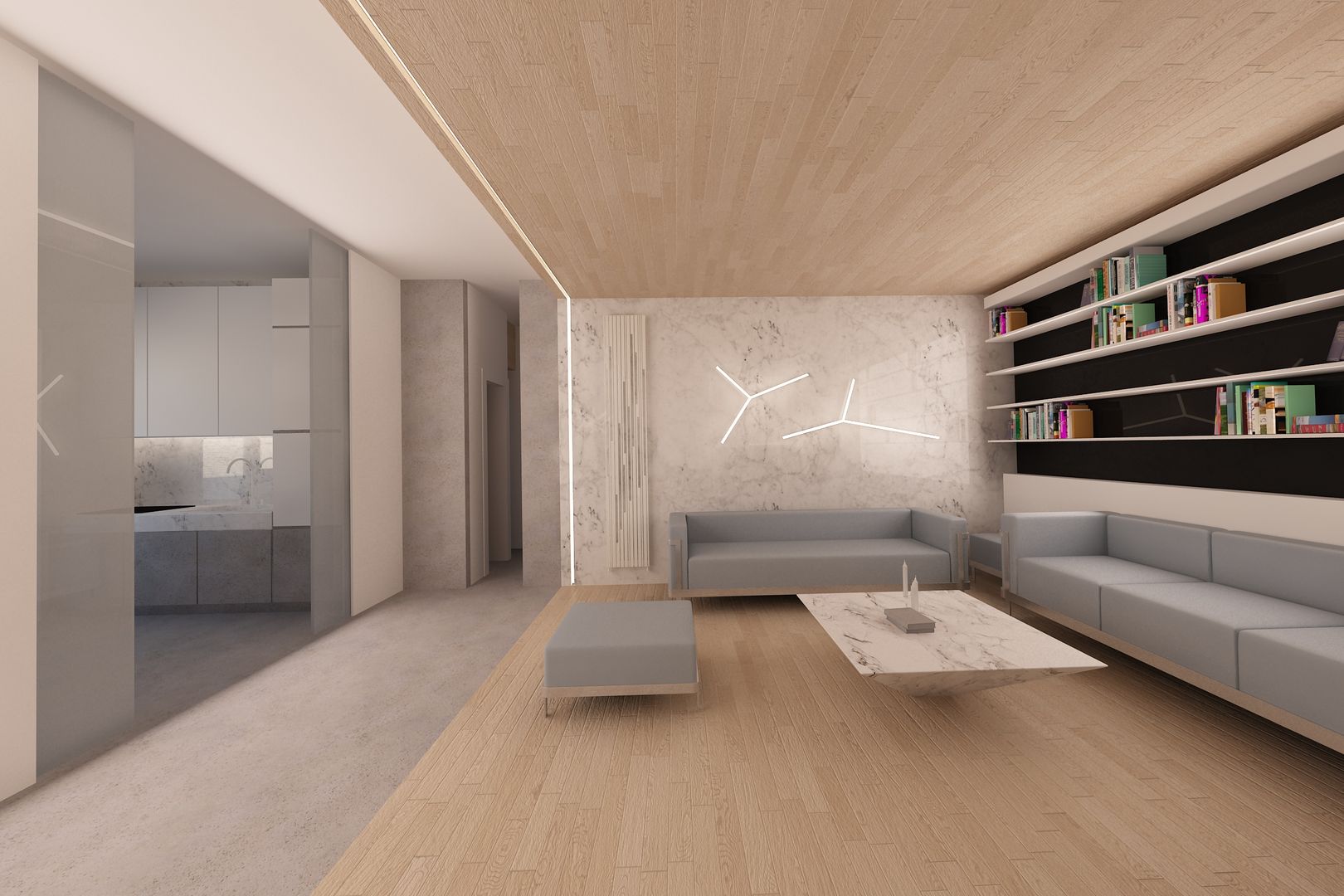 selezione di renderings di studio per lavori realizzati e in fase di realizzazione, AMT AMT Living room