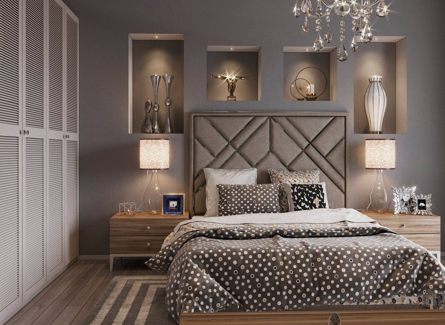 Bedroom design, MAT DİZAYN MAT DİZAYN Phòng ngủ phong cách hiện đại Gỗ-nhựa composite Accessories & decoration
