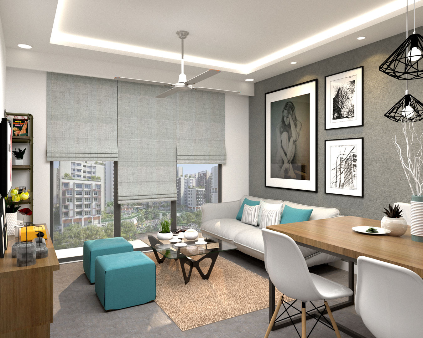 Living Area Swish Design Works Living room Grey
