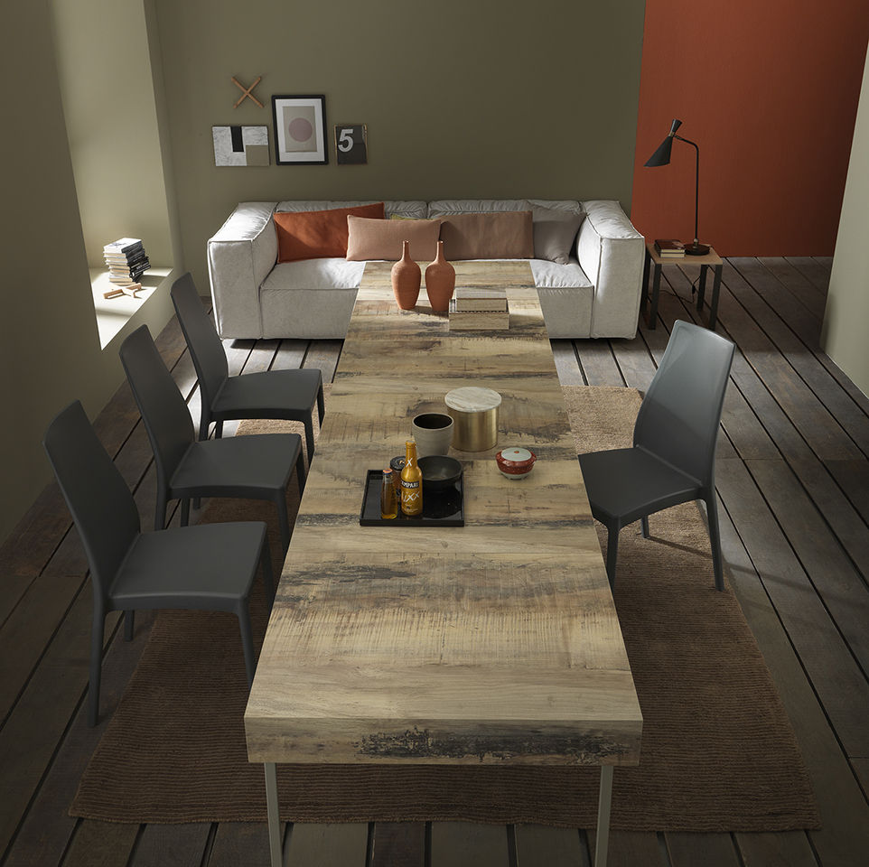 Aggiungi un posto a tavola! Mobili a Colori Sala da pranzo moderna Legno Effetto legno trasformabile