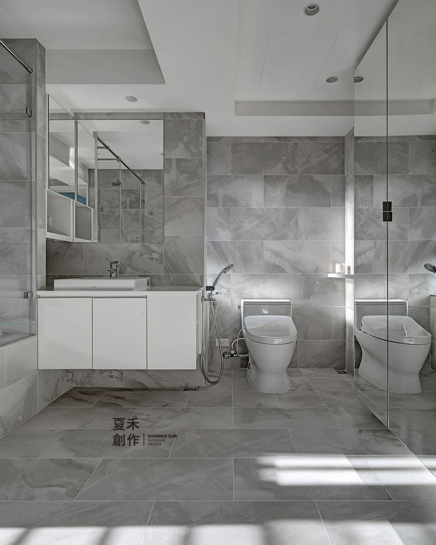 少即是多 Less is more 夏禾創作有限公司 Minimalist style bathroom Tiles