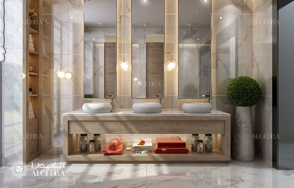 Çağdaş lüks Villa Banyo Tasarımı Algedra Interior Design Modern Banyo