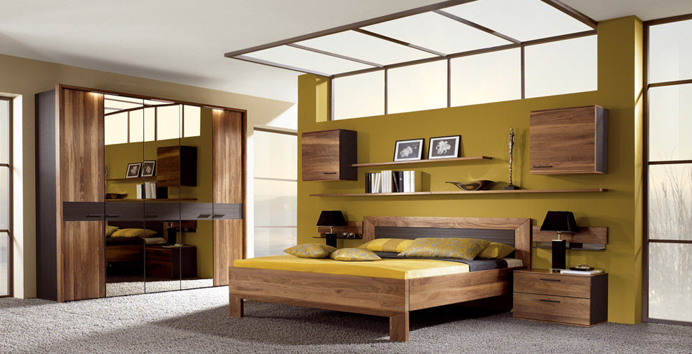 Mobilier contemporain pour chambre à coucher, Imagine Outlet Imagine Outlet Nowoczesna sypialnia Drewno O efekcie drewna Łóżka i zagłówki