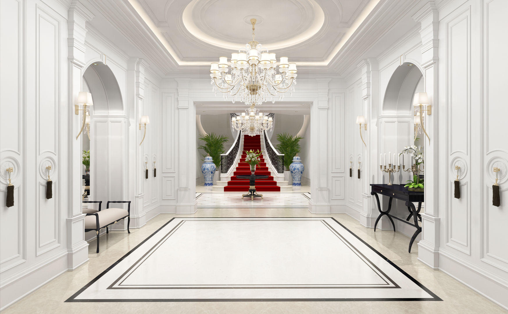Entrance Hall Sia Moore Archıtecture Interıor Desıgn Pasillos, vestíbulos y escaleras de estilo clásico