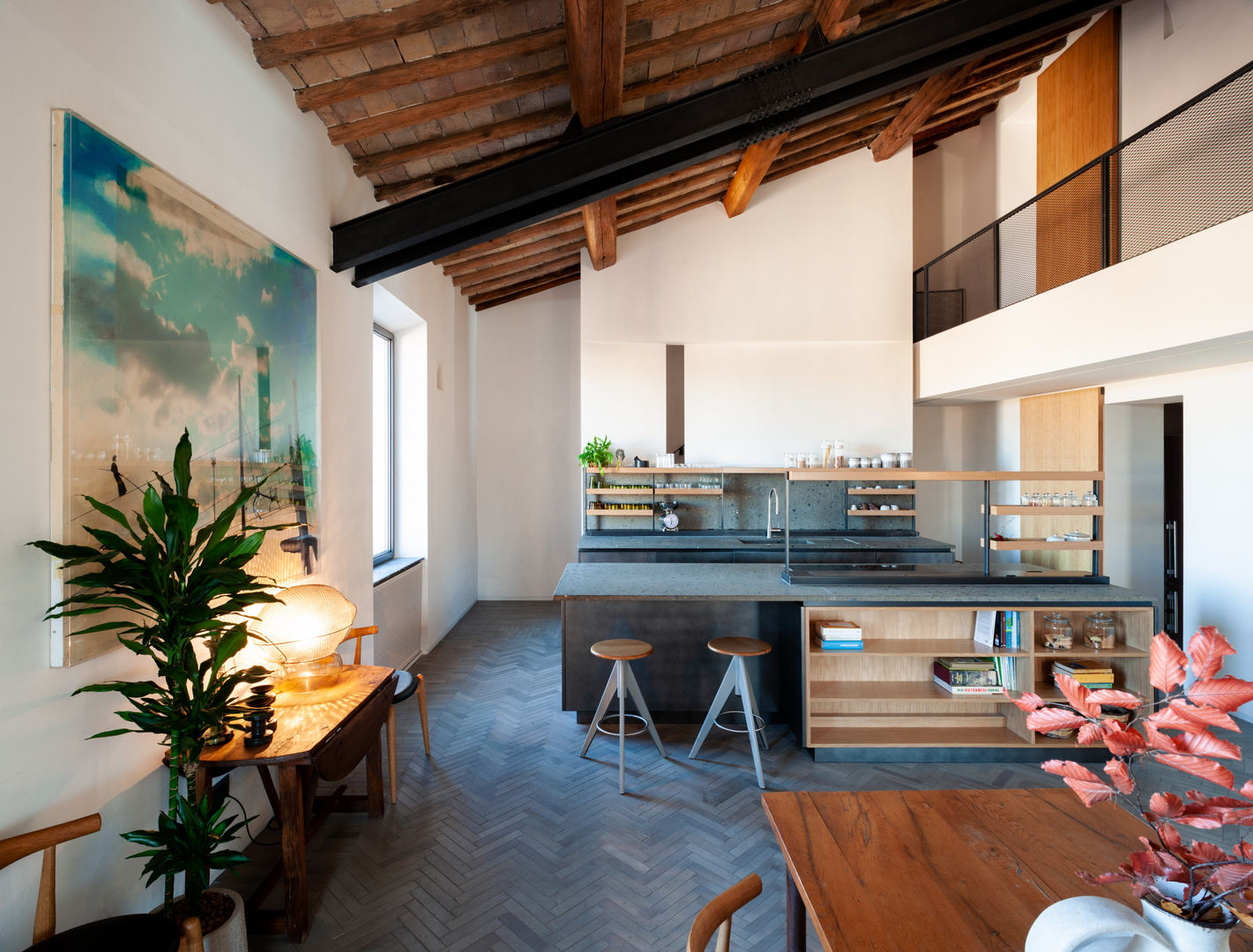 ATTICO TRASTEVERE | 200 MQ, Leonori Architetti Leonori Architetti Built-in kitchens Concrete