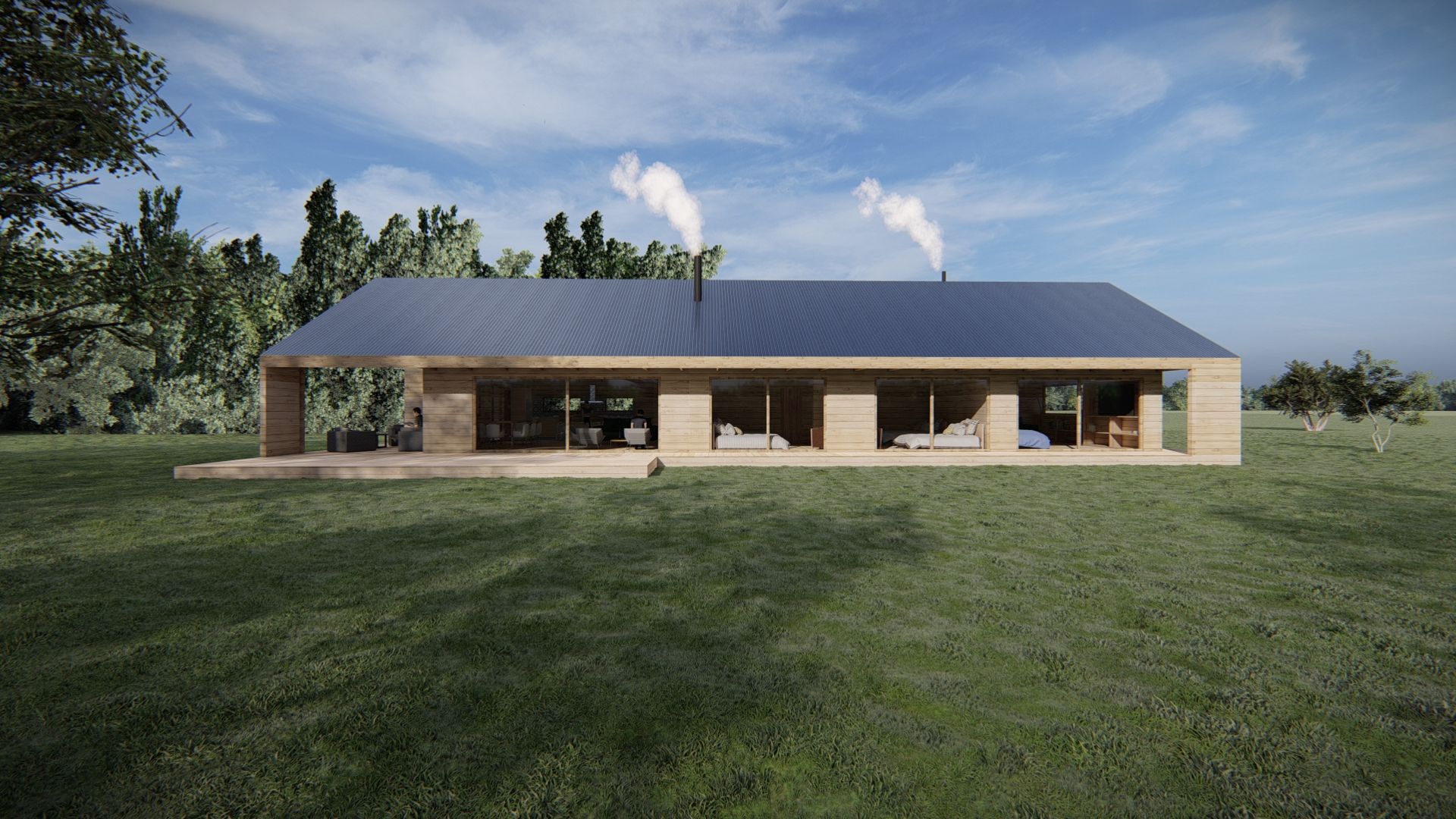 Casa Purranque, Ponce Yaconi Arquitectura & BIM Ponce Yaconi Arquitectura & BIM Modern houses