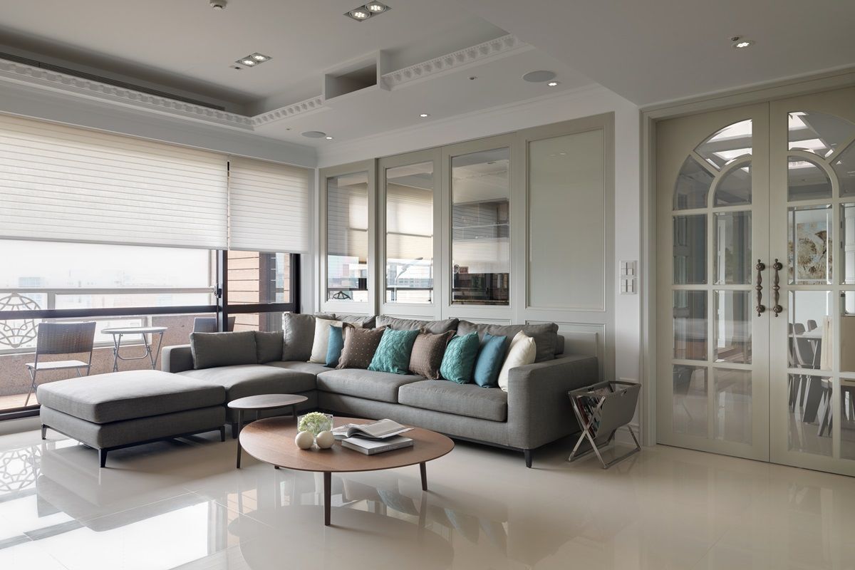 綠建材構築70坪幸福好宅 , 陶璽空間設計 陶璽空間設計 Classic style living room Glass