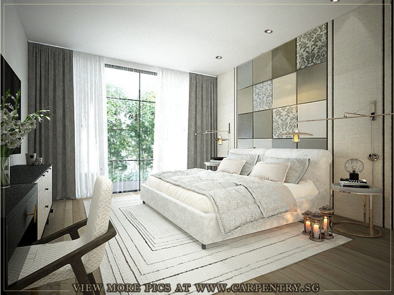 Scandinavian Luxury, Singapore Carpentry Interior Design Pte Ltd Singapore Carpentry Interior Design Pte Ltd غرفة نوم حجر