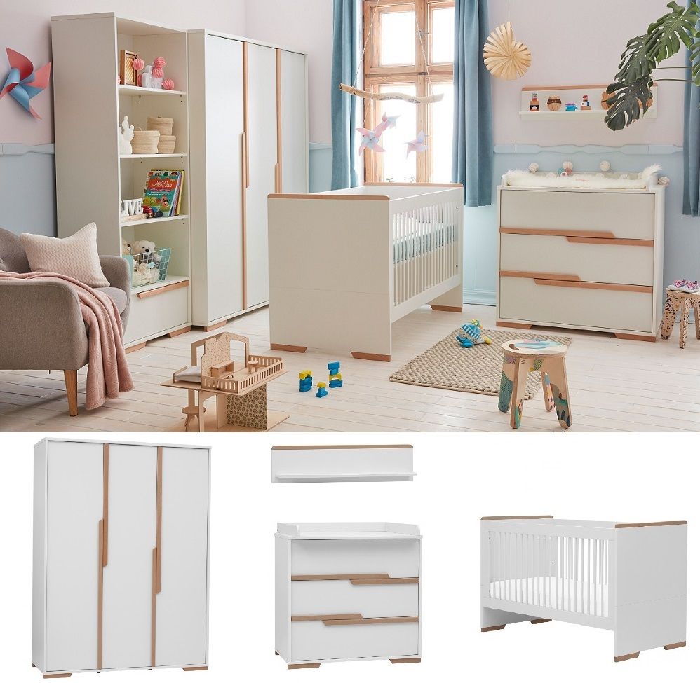 Babyzimmer komplett 5-teilig Spring Set B, QMM TraumMoebel QMM TraumMoebel Baby room Wood Wood effect