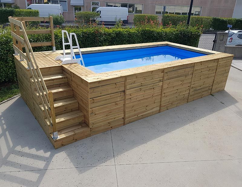 Piscina fuori terra rivestita in legno o WPC, montaggio fai da te, modello Clik Clak®. Abbiamo 4 misure disponibili con relativo prezzo. Troverai nel sito immagini e particolari, internamento ha un pvc armato garantito 15 anni., Aquazzura Piscine Aquazzura Piscine 家庭用プール