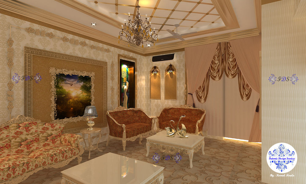 Majestic Drawing Room By Futomic Futomic Design Services Pvt. Ltd. Living room Wood Wood effect